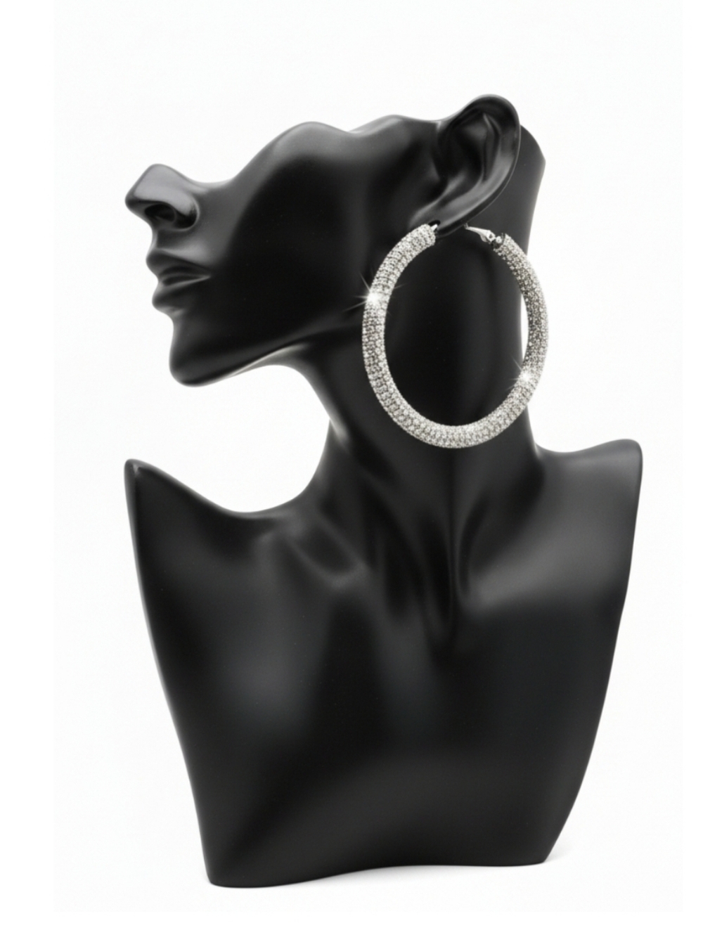 Crystal Pavé Oversized Hoop Earringz ▪︎ Silver